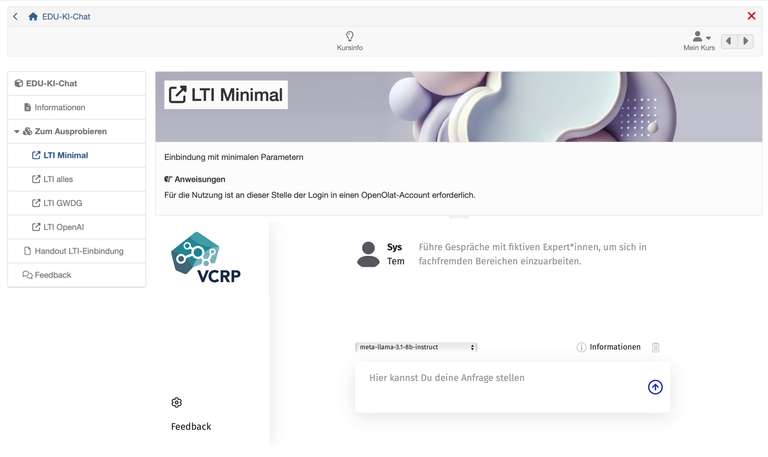 EDU-KI-Chat integriert in das LMS OpenOlat
